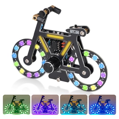 DONGKER Löt Bausatz, Fahrrad Styling RGB LED Licht Löten Übungssatz, DIY Lötprojekt Lampen Bausatz mit 5 LED Blinkmodi, DIY Electronic Kits für Löten Bildung und Lernen, für Mint-Fächer von DONGKER