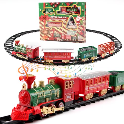 DONGQI Weihnachtszug Set, Elektrische Bahngleis Spielzeug Weihnachtsdekoration, Weihnachtsbahngleise Set Kinderspielzeug Weihnachtsdekoration Geschenk von DONGQI