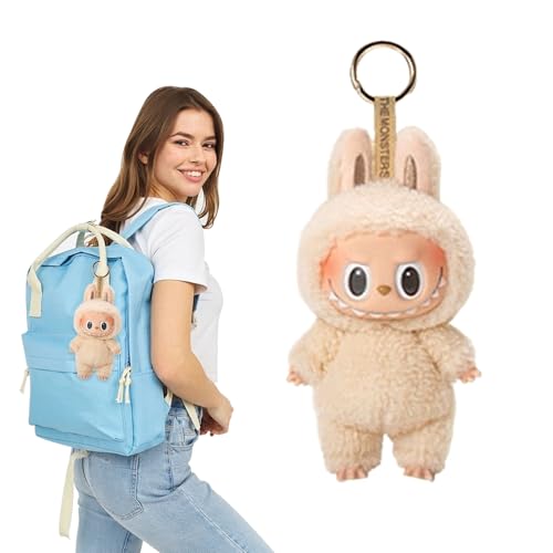 DONGSZQ Labubu Monster Keychain, 17cm Labubu Plush Keychain, Labubu Plüsch Schlüsselanhänger, Labubu Doll, Labubu Plüsch Anhänger, Labubu Plush Doll, Geschenke für Jungen und Mädchen von DONGSZQ