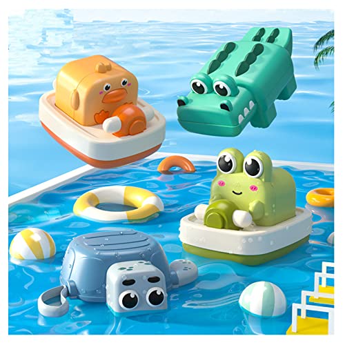 4PCS Wasserspielzeug Bad Spielzeug Wind-up Spielzeug Paddling Pool Spielzeug Schwimmende Schwimmenten Schildkröte Frosch Bad-Zeit Dusche Geschenke Kinder Mädchen Jungen von DONGTATA