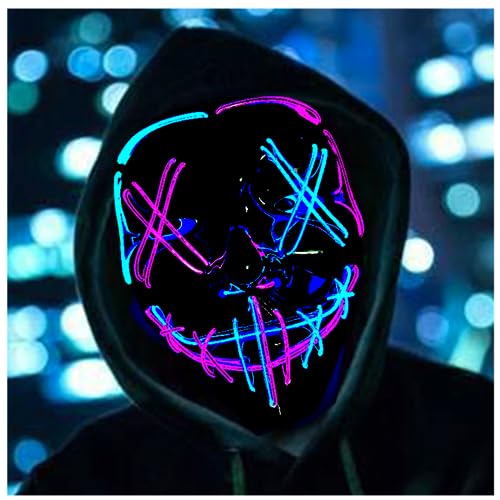 DONGTATA LED Maske, Halloween Maske LED, LED Maske Purge, Grusel Halloween Maske für Kinder Männer Frauen Halloween Festival Party DONGTATA LED Maske, Halloween Maske LED, LED Maske Purge, Grusel Halloween Maske für Kinder Männer Frauen Halloween Festival Party von DONGTATA