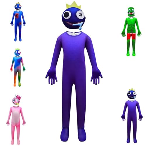 DONY Rainbow Kostüm Kinder Friends,Rainbow Gruselig Costume,Karikatur Monster Overall Cosplay Thema Kostüm, Kinderkleider Karneval Verkleidung Weihnachten Party Halloween,Purple Green Blue Pink von DONY