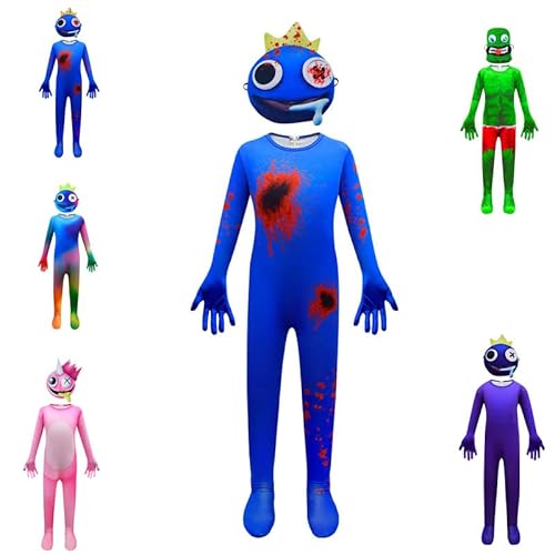 DONY Rainbow Kostüm Kinder Friends,Rainbow Gruselig Costume,Karikatur Monster Overall Cosplay Thema Kostüm, Kinderkleider Karneval Verkleidung Weihnachten Party Halloween,Purple Green Blue Pink von DONY