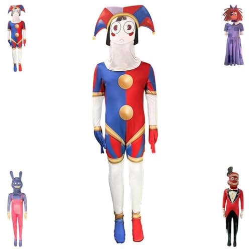 DONY THE AMAZING DIGITAL Kostüm CIRCUS Kinder Junge Mädchen,Karikatur Horrormonster Overall Cosplay Thema Costume Kostüm,Kinderkleider Karneval Maskerade Weihnachten Fasching Party Halloween von DONY