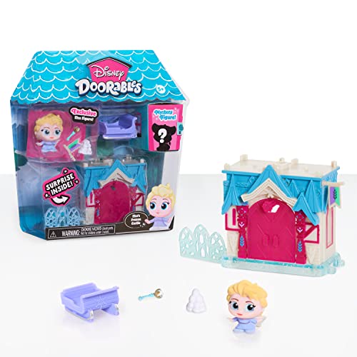 DOORABLES Disney, ELSA, Mini-Haus mit 2 Figuren, 1 Überraschung und Zubehör, Verschiedene Modelle erhältlich, Spielzeug für Kinder ab 3 Jahren, GIOCHI PREZIOSI, DRB023 von DOORABLES