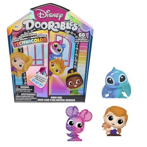 DOORABLES Disney Multi Peek Set mit 5, 6 oder 7 Überraschungsfiguren, Technicolor Serie, 60 Neue Figuren zum Sammeln, zufällige Modelle, Spielzeug für Kinder ab 5 Jahren, DRB20 von DOORABLES