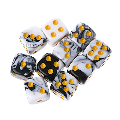 10 x sechsseitige 12 mm transparente Würfel, runde Ecken, tragbare Tischspiele, Spielsets, Metall 10 x sechsseitige 12 mm transparente Würfel, runde Ecken, tragbare Tischspiele, Spielsets, Metall von DOSERTY