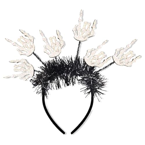 Zarte handgefertigte Haarspange für Halloween, Vintage, kreativer Frauen-Kopfschmuck für Themen-Events und lustige Totenkopf-Handhaarbänder Zarte handgefertigte Haarspange für Halloween, Vintage, kreativer Frauen-Kopfschmuck für Themen-Events und lustige Totenkopf-Handhaarbänder von DOSERTY