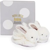 DOUDOU 8901310 Bonbon Hase Füsslinge mit Rassel, taupe von DOUDOU