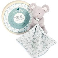 DOUDOU 8903966 Bio Maus mit Schmusetuch, olivgrün 15 cm von DOUDOU