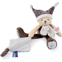 DOUDOU 8904061 Schlenker-Bär mit Schmusetuch Tag & Nacht, taupe, 35 cm von DOUDOU