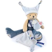 DOUDOU 8904062 Schlenker-Bär mit Schmusetuch Tag & Nacht, blau 35cm von DOUDOU