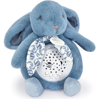 DOUDOU 8904201 Nachtlicht Sterne & Musik, Hase blau 19cm von DOUDOU