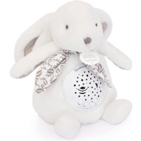 DOUDOU 8904202 Nachtlicht Sterne & Musik, Hase weiss 19 cm von DOUDOU