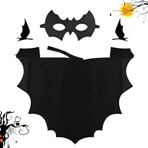 DOWNDRIFT Fledermaus Kostüm für Kinder mit Kostüm Fledermaus Fledermaus maske Fledermausflügel Haarspangen teiliges Set für Halloween Cosplay Party Kinder von DOWNDRIFT