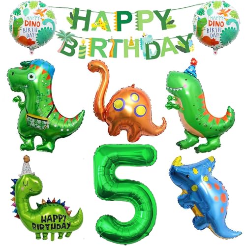 DOWNDRIFT Dino Geburtstag Deko 5 Jahre Kindergeburtstag XXLDinosaurier Kindergeburtstag Dinosaurier Geburtstag Deko 5 Jahre Kindergeburtstag Dino Deko für Geburtstag Dekoration Jungen von DOWNDRIFT