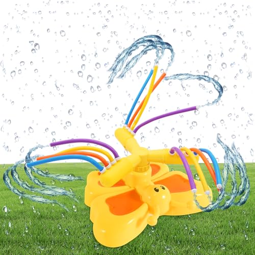 DOWNDRIFT Wasserspielzeug Kinder Wassersprinkler Kinder Outdoor Sprinkler wasserspiel Garten kinder Sprinkler,Rasensprenger für Mädchen Jungen Gartenspielzeug-Schmetterling von DOWNDRIFT
