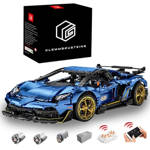 DOYAY Technik Auto für AVENTAD0R SVJ 63, 1:8 Groß Auto mit 3 Motoren Set, Technik Auto ModeII Bausatz, 3800 TeiIe MOC Supercar Auto ModeII, Kompatibel mit Iego Technik Iamborghini SVJ von DOYAY