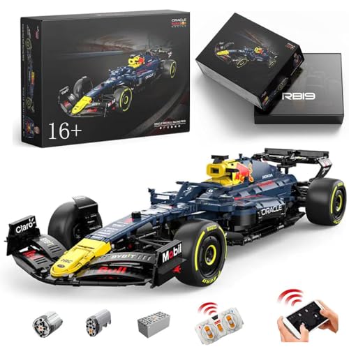 DOYAY Technik F1 Auto für Red Bull RB19, 1:8 Groß Auto mit Motoren, Technik Formel 1 Auto Modell Bausatz, 2509 Teile MOC F1 Auto Modell, Kompatibel mit Red Bull Technik F1 Auto von DOYAY