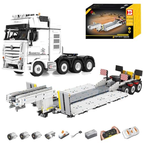 DOYAY Technik LKW mit Anhänger, 4478 Teile Technik Truck Abschleppwagen Ferngesteuert Auto mit Motoren Bausatz Kompatibel mit Lego Technik, XX-Large, YC22013 von DOYAY