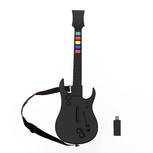 DOYO Gitarren Controller für PC und PS3 – Guitar Hero Gitarre mit Riemen, Ideal für Guitar Hero, Clone Hero und Rock Band Spiele – Hochwertiger Zubehör für Guitar Hero PS3 und PC (5 Tasten Schwarz) von DOYO