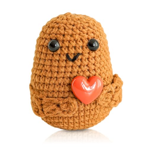 DOwrap Positive Pocket Hug Geschenk,Potato Motivationsgeschenke,Mini-Plüsch Figuren Lustige Kartoffel Puppe,Strickwolle Kartoffel Puppe Mit Positiver Energiekarte,Umarmung Pocket Hug Glücksbringer von DOwrap