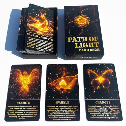 Path of Light Orale Deck, Spiritual Guidance Orakelkarten, Selbstentdeckung und tägliche Affirmationen, Lebensbeziehungen Orakelkarten für Anfänger, Heilung Orakel Deck für spirituelle Entwicklung von DPEHAKMK