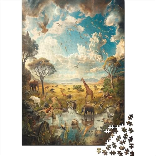 Dschungeltiere 1000 Stück Puzzles Für Erwachsene Teenager Stress Abbauen Familien-Puzzlespiel 1000-teiliges Puzzle Kinder Lernspiel Spielzeug Geschenk Puzzel 1000pcs (75x50cm) von DPEOANEBN