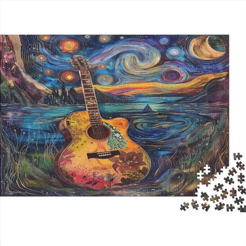 Gitarre Puzzle 1000 Teile Puzzles Für Erwachsene Lernspiel Herausforderungsspielzeug 1000-teilige Puzzlespiel Für Erwachsene Kinder Puzzel 1000pcs (75x50cm) von DPEOANEBN