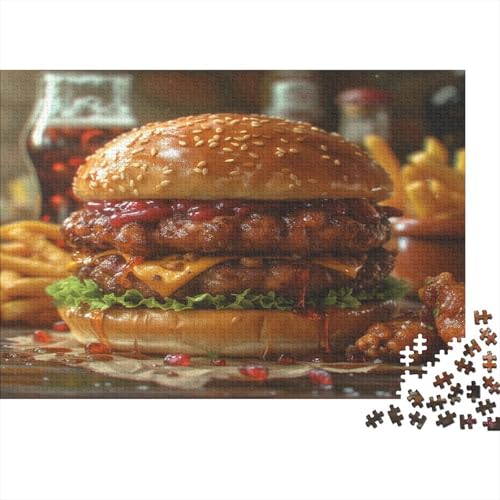 Hamburger 1000 Teile,Impossible Puzzle,GesKükenlichkeitsspiel Für Die Ganze Familie, Erwachsenen Puzzlespiel Puzzel 1000pcs (75x50cm) von DPEOANEBN