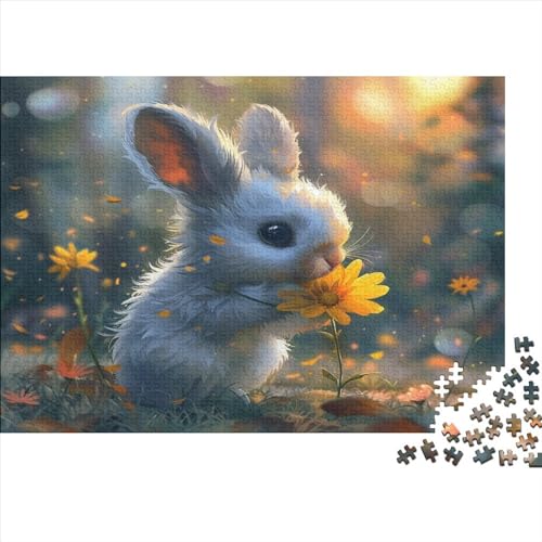 Kaninchen 1000 Teile Puzzle Für Erwachsene, Hochwertige Recycelbare Materialien Und Druck Puzzlespiel, Familienspiel, Geschenk Für Liebhaber Oder Freunde Puzzel 1000pcs (75x50cm) von DPEOANEBN