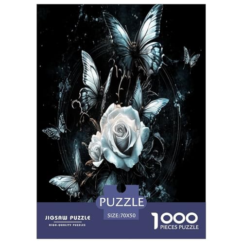 Schmetterling and Rose Puzzle 1000-teilige Schwer Puzzle Spielzeug Lernspiel Impossible Herausforderungsspielzeug Für Erwachsene Kinder 70x50cm/1000pcs Schmetterling and Rose Puzzle 1000-teilige Schwer Puzzle Spielzeug Lernspiel Impossible Herausforderungsspielzeug Für Erwachsene Kinder 70x50cm/1000pcs von DPEOANEBN