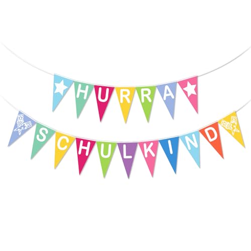 DPKOW Bunte Einschulung Deko Schulkind Wimpelkette Banner, Stoff Einschulung Girlande Schulanfang Deko zum Schulstart Schuleinführung, Schulkind Wimpelketten Partydeko Partydeko für Junge und Mädchen DPKOW Bunte Einschulung Deko Schulkind Wimpelkette Banner, Stoff Einschulung Girlande Schulanfang Deko zum Schulstart Schuleinführung, Schulkind Wimpelketten Partydeko Partydeko für Junge und Mädchen von DPKOW