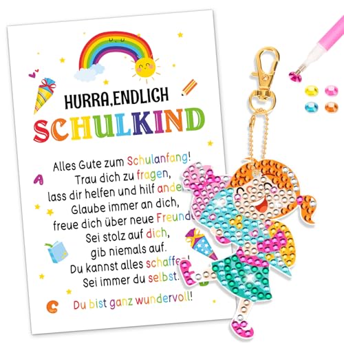 DPKOW Einschulungsgeschenke Mädchen Schultüte Füllung, DIY Diamant Painting Schlüsselanhänger Schulanfang Schulkind Geschenke Mädchen Glücksbringer Schulanfang Ideen Schultütenfüllung, mit Karte DPKOW Einschulungsgeschenke Mädchen Schultüte Füllung, DIY Diamant Painting Schlüsselanhänger Schulanfang Schulkind Geschenke Mädchen Glücksbringer Schulanfang Ideen Schultütenfüllung, mit Karte von DPKOW