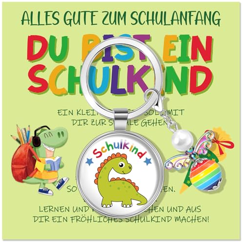 DPKOW Geschenk Einschulung Junge Schultüte Füllung, Dino Schutzengel Glücksbringer Schulanfang Geschenke für Junge Schulkind 2025 Geschenke Dinosaurier Schutzengel Schlüsselanhänger mit Grußkarte DPKOW Geschenk Einschulung Junge Schultüte Füllung, Dino Schutzengel Glücksbringer Schulanfang Geschenke für Junge Schulkind 2025 Geschenke Dinosaurier Schutzengel Schlüsselanhänger mit Grußkarte von DPKOW