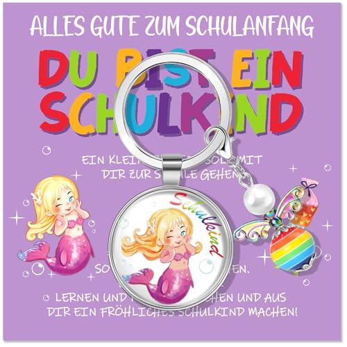DPKOW Geschenk Einschulung Mädchen Schultüte Füllung, Schutzengel Glücksbringer Schulanfang Geschenke für Mädchen Schulkind 2025 Geschenke Meerjungfrau Schutzengel Schlüsselanhänger mit Grußkarte DPKOW Geschenk Einschulung Mädchen Schultüte Füllung, Schutzengel Glücksbringer Schulanfang Geschenke für Mädchen Schulkind 2025 Geschenke Meerjungfrau Schutzengel Schlüsselanhänger mit Grußkarte von DPKOW