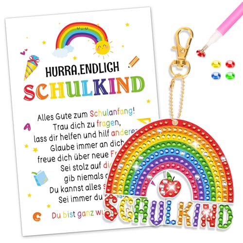 DPKOW Regenbogen Einschulungsgeschenke Jungen Mädchen Schultüte Füllung, DIY Regenbogen Diamant Painting Schlüsselanhänger Geschenke Schulkind Glücksbringer Schulanfang Bastelset Einschulung Deko DPKOW Regenbogen Einschulungsgeschenke Jungen Mädchen Schultüte Füllung, DIY Regenbogen Diamant Painting Schlüsselanhänger Geschenke Schulkind Glücksbringer Schulanfang Bastelset Einschulung Deko von DPKOW