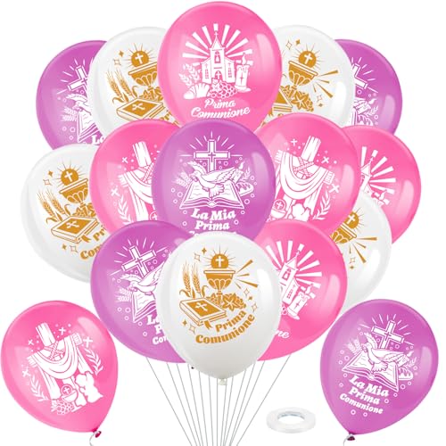 DPKOW Rosa La Mia Prima Comunione Palloncini per Ragazze Prima Comunione Feste Decorazioni Addobbi von DPKOW