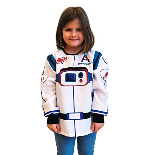 DEQUBE - Astronaut-Kostüm mit Raumschiff, Unisex, Einheitsgröße, Weiß/Blau von DQB DeQUBE