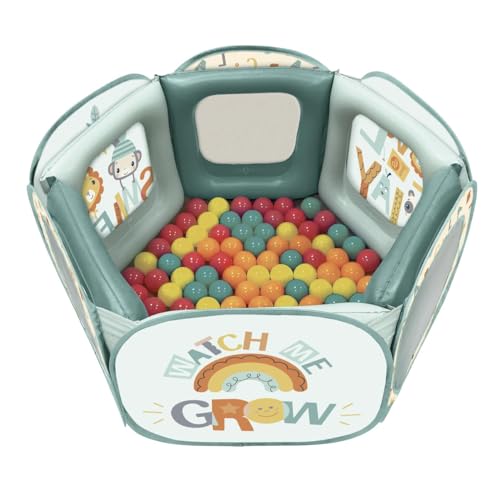 Fisher Price Aufblasbarer Pool mit 50 bunten Bällen, mit aufblasbarem Rahmen, inklusive Tragetasche (Deqube 935D00193) von DQB DeQUBE