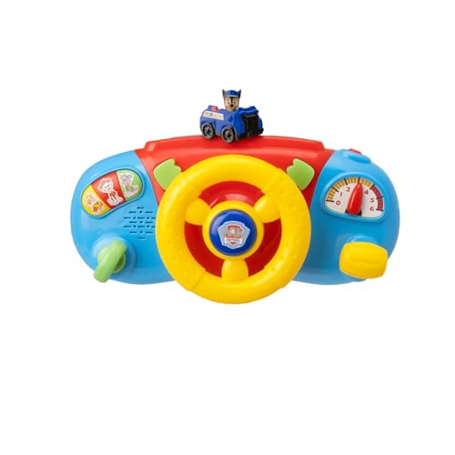 Paw Patrol Chase-Lenkrad, Simulator, mit Lichtern und Geräuschen, offizielles Produkt, ab 18 Monaten (Deqube 931PAT15001) von DQB DeQUBE