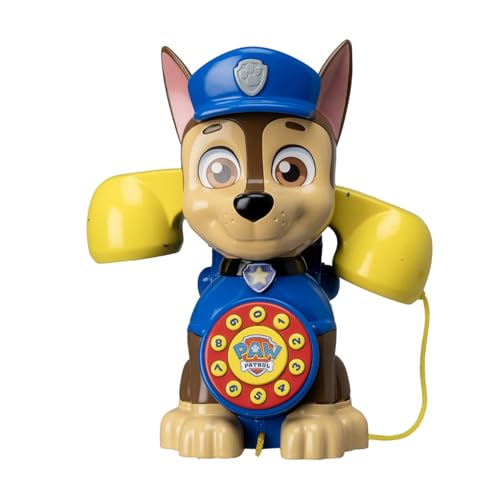 Paw Patrol – Telefonfigur Chase, mit Rückruffunktion, mit Rädern und Zugseil, offizielles Produkt, ab 18 Monaten (Deqube 931PAT15006) von DQB DeQUBE