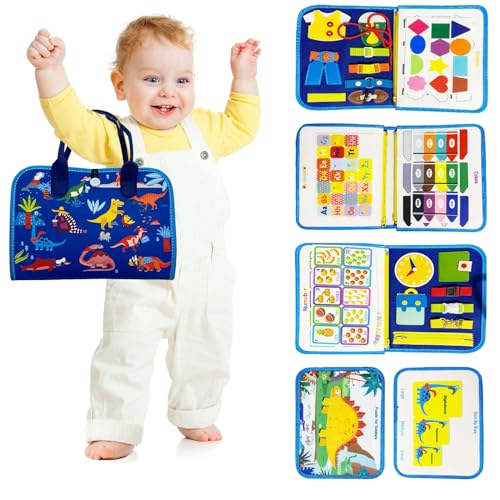 DQMOON Busy Board 22 in 1 Kinderspielzeug ab 2 Jahre, Activity Board Baby Sensorisches Montessori Spielzeug ab 1 2 3 4 5 Jahre Lernspielzeug Jungen Mädchen von DQMOON