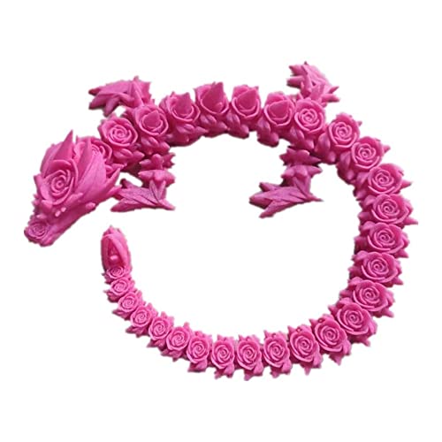 DRAJOIN 3D Gedrucktes Drachenfiguren Rose Drachen Toys Actionfiguren mit Flexiblen Gelenken, 3D Gedrucktess Spielzeug Tierspielzeug Drachenfiguren Wohnkultur (B-Helles Rosa, 28cm) von DRAJOIN