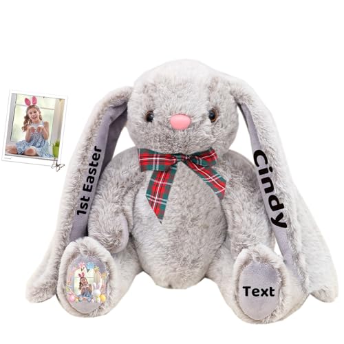 DRAJOIN Personalisierter Osterhase, Plüschhase mit Foto Text als Personalisiertes Geschenk für Babys, Erstes Ostergeschenk für Kinder, 23 cm DRAJOIN Personalisierter Osterhase, Plüschhase mit Foto Text als Personalisiertes Geschenk für Babys, Erstes Ostergeschenk für Kinder, 23 cm von DRAJOIN