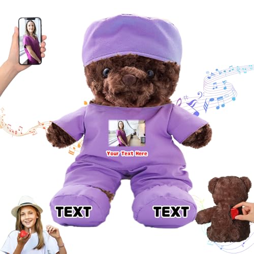 DRAJOIN Personalisierter Teddybär mit Text Foto, Individueller Teddybär als Geschenk für Krankenschwestern und Ärzte, Personalisiertes Geschenk für Ärzte, Krankenschwestern, Medizinstudenten, 20cm DRAJOIN Personalisierter Teddybär mit Text Foto, Individueller Teddybär als Geschenk für Krankenschwestern und Ärzte, Personalisiertes Geschenk für Ärzte, Krankenschwestern, Medizinstudenten, 20cm von DRAJOIN