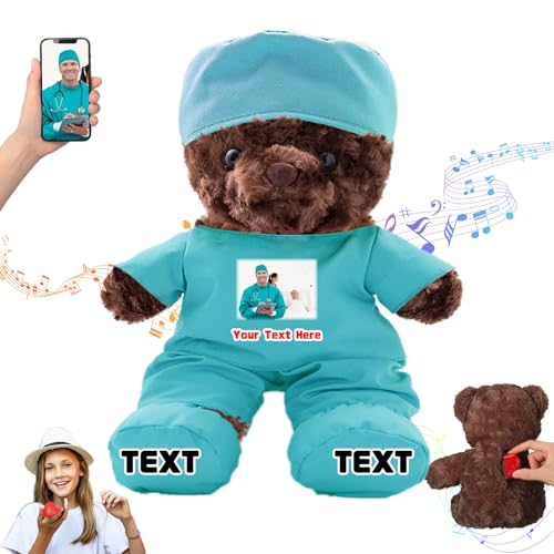 DRAJOIN Personalisierter Teddybär mit Text Foto, Individueller Teddybär als Geschenk für Krankenschwestern und Ärzte, Personalisiertes Geschenk für Ärzte, Krankenschwestern, Medizinstudenten, 20cm DRAJOIN Personalisierter Teddybär mit Text Foto, Individueller Teddybär als Geschenk für Krankenschwestern und Ärzte, Personalisiertes Geschenk für Ärzte, Krankenschwestern, Medizinstudenten, 20cm von DRAJOIN