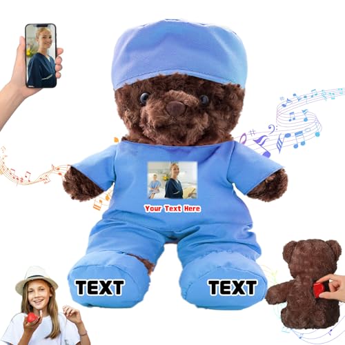 DRAJOIN Personalisierter Teddybär mit Text Foto, Individueller Teddybär als Geschenk für Krankenschwestern und Ärzte, Personalisiertes Geschenk für Ärzte, Krankenschwestern, Medizinstudenten, 20cm DRAJOIN Personalisierter Teddybär mit Text Foto, Individueller Teddybär als Geschenk für Krankenschwestern und Ärzte, Personalisiertes Geschenk für Ärzte, Krankenschwestern, Medizinstudenten, 20cm von DRAJOIN