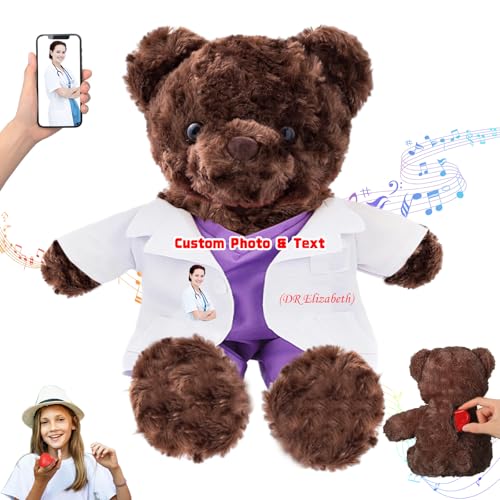 DRAJOIN Personalisierter Teddybär mit Text Foto, Individueller Teddybär als Geschenk für Krankenschwestern und Ärzte, Personalisiertes Geschenk für Ärzte, Krankenschwestern, Medizinstudenten, 25cm DRAJOIN Personalisierter Teddybär mit Text Foto, Individueller Teddybär als Geschenk für Krankenschwestern und Ärzte, Personalisiertes Geschenk für Ärzte, Krankenschwestern, Medizinstudenten, 25cm von DRAJOIN