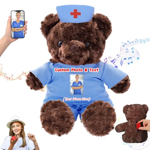 DRAJOIN Personalisierter Teddybär mit Text Foto, Individueller Teddybär als Geschenk für Krankenschwestern und Ärzte, Personalisiertes Geschenk für Ärzte, Krankenschwestern, Medizinstudenten, 20cm DRAJOIN Personalisierter Teddybär mit Text Foto, Individueller Teddybär als Geschenk für Krankenschwestern und Ärzte, Personalisiertes Geschenk für Ärzte, Krankenschwestern, Medizinstudenten, 20cm von DRAJOIN